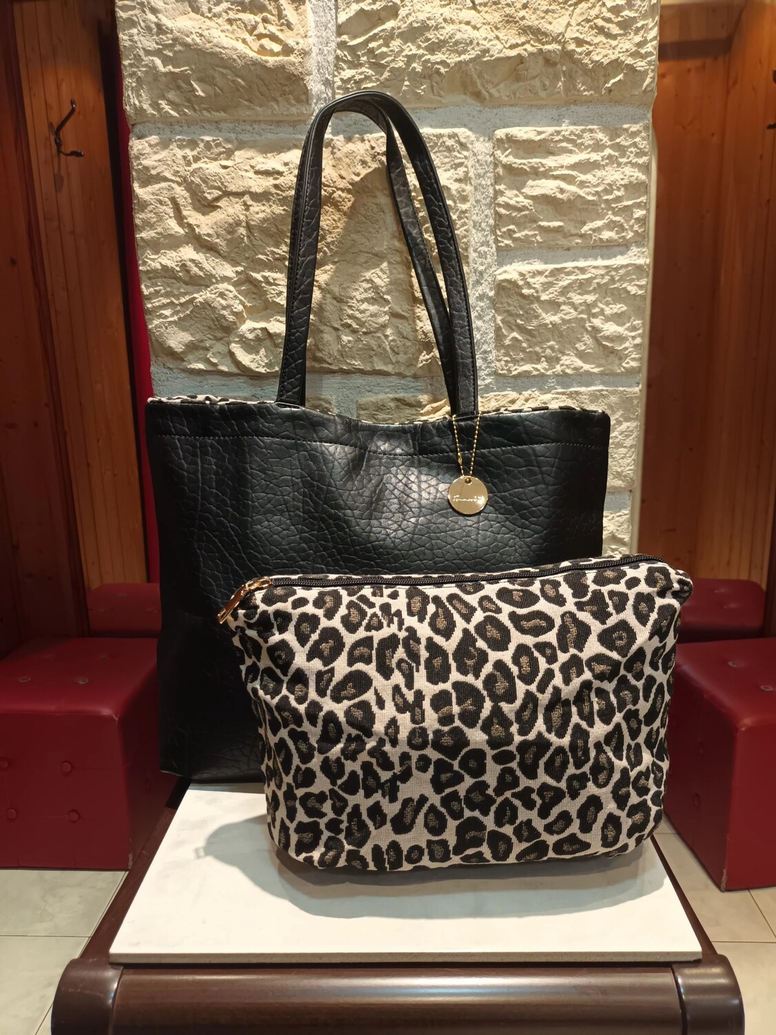 Sac Réversible panthère noir