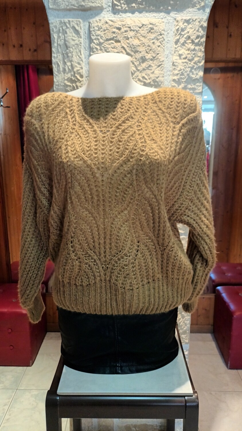 Pull Debora ajouré camel 