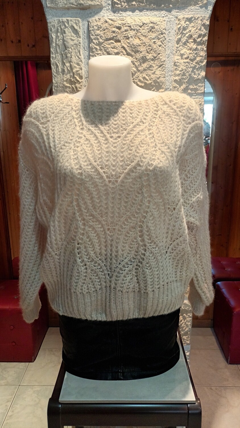 Pull Debora ajouré écru 