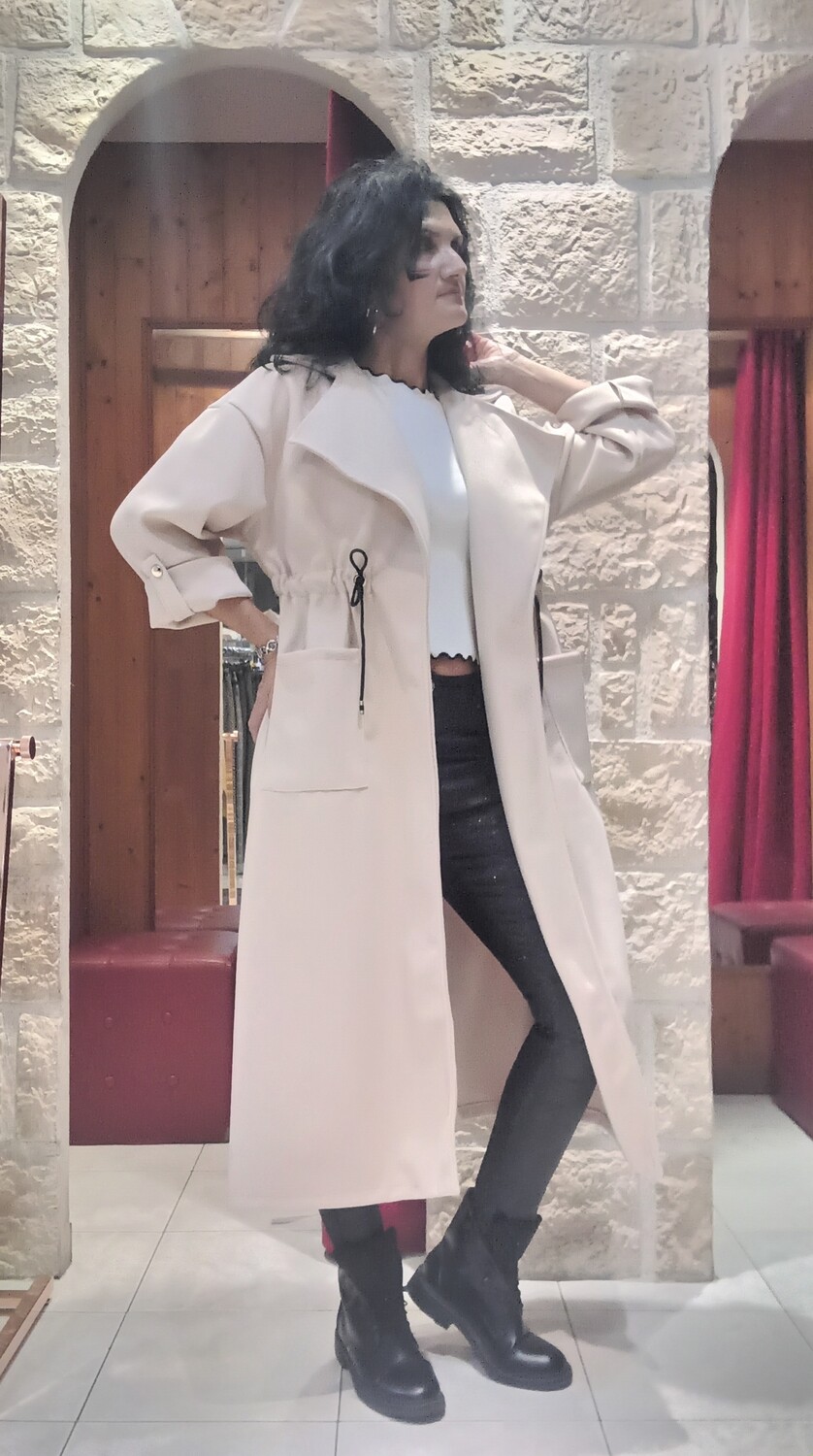 Manteau long Corinne écru 