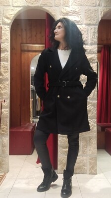 Manteau croisé noir