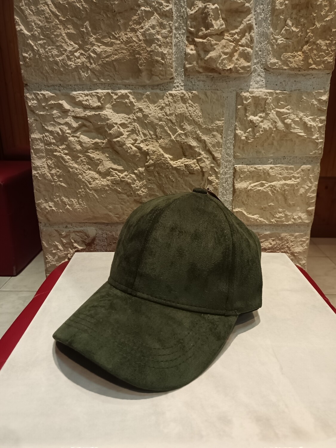 Casquette en suédine kaki