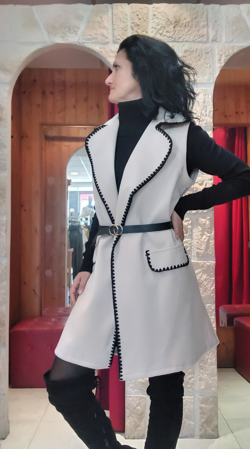 Veste Caroline sans manches écru 