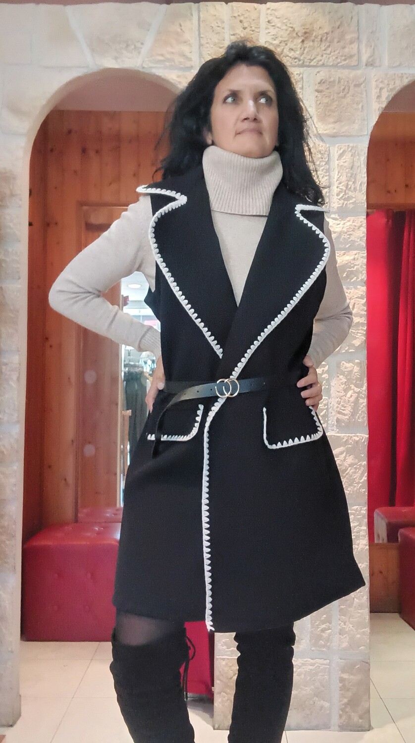 Veste Caroline sans manches noir