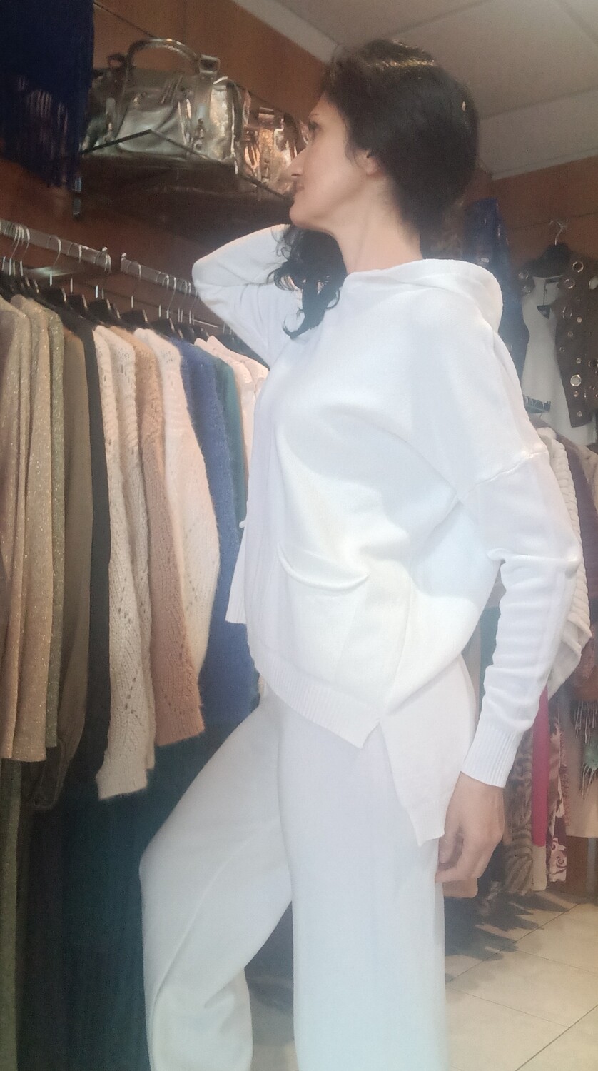 Ensemble cocooning Teddy blanc