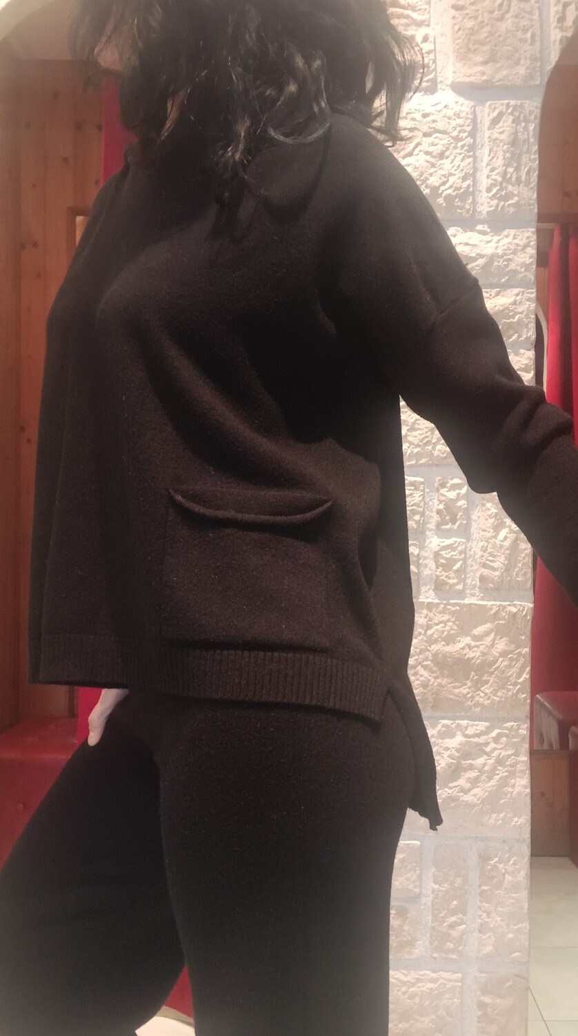 Ensemble cocooning Teddy noir