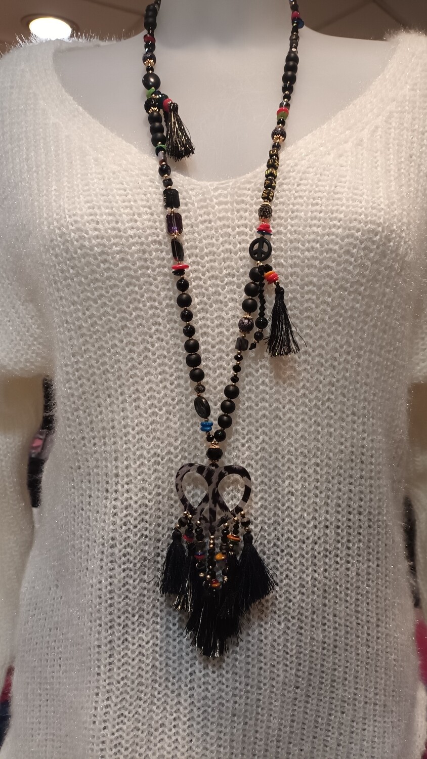 Collier sautoir Pique noir
