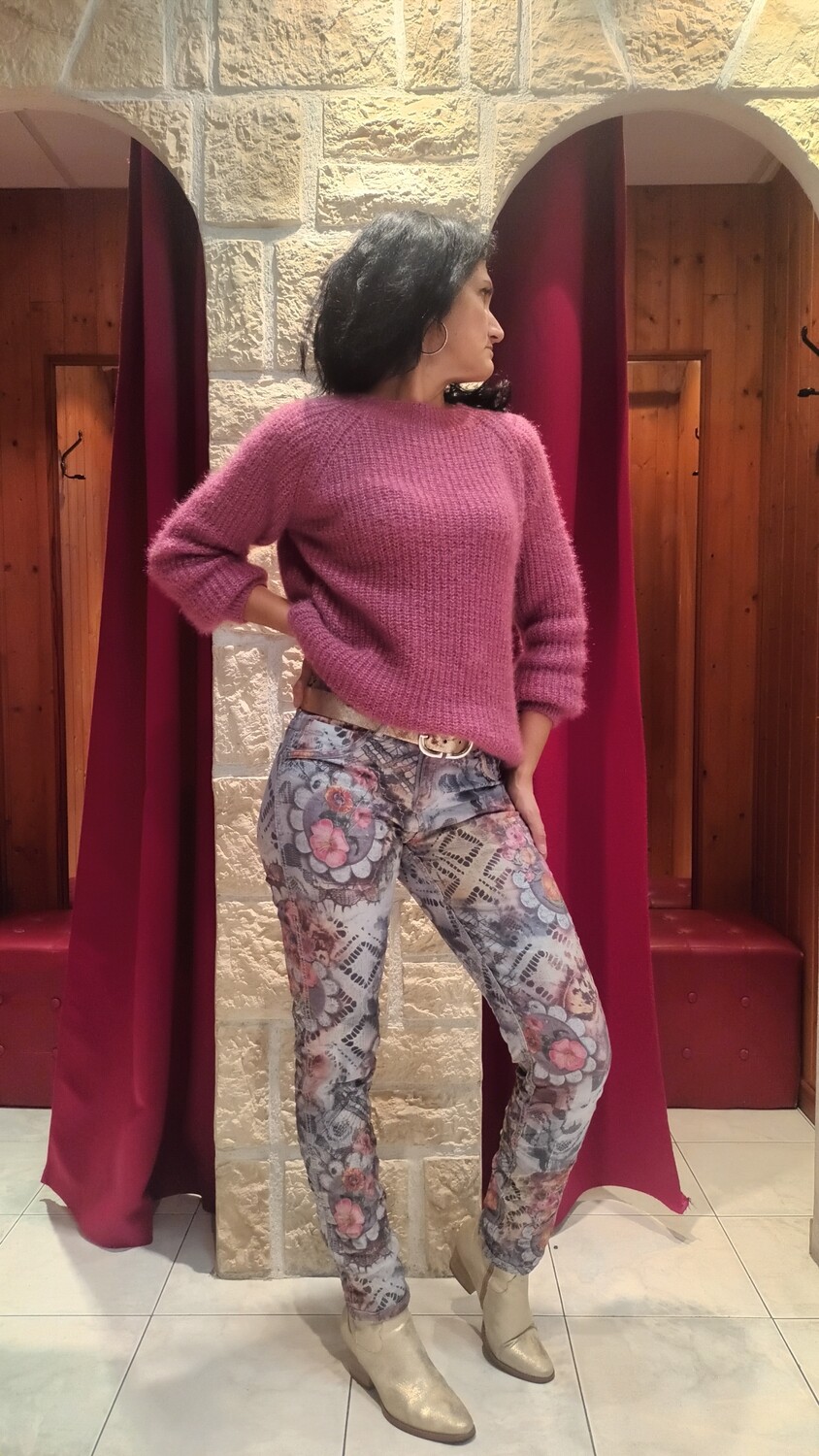 Jean Reversible imprimé fleurs