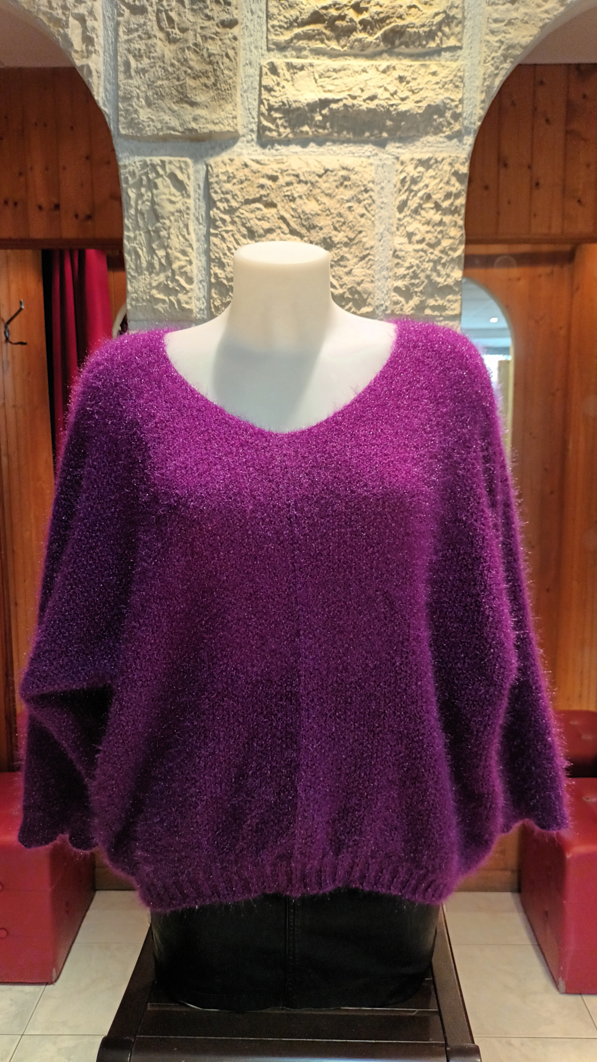 Pull Chauve souris Sara prune