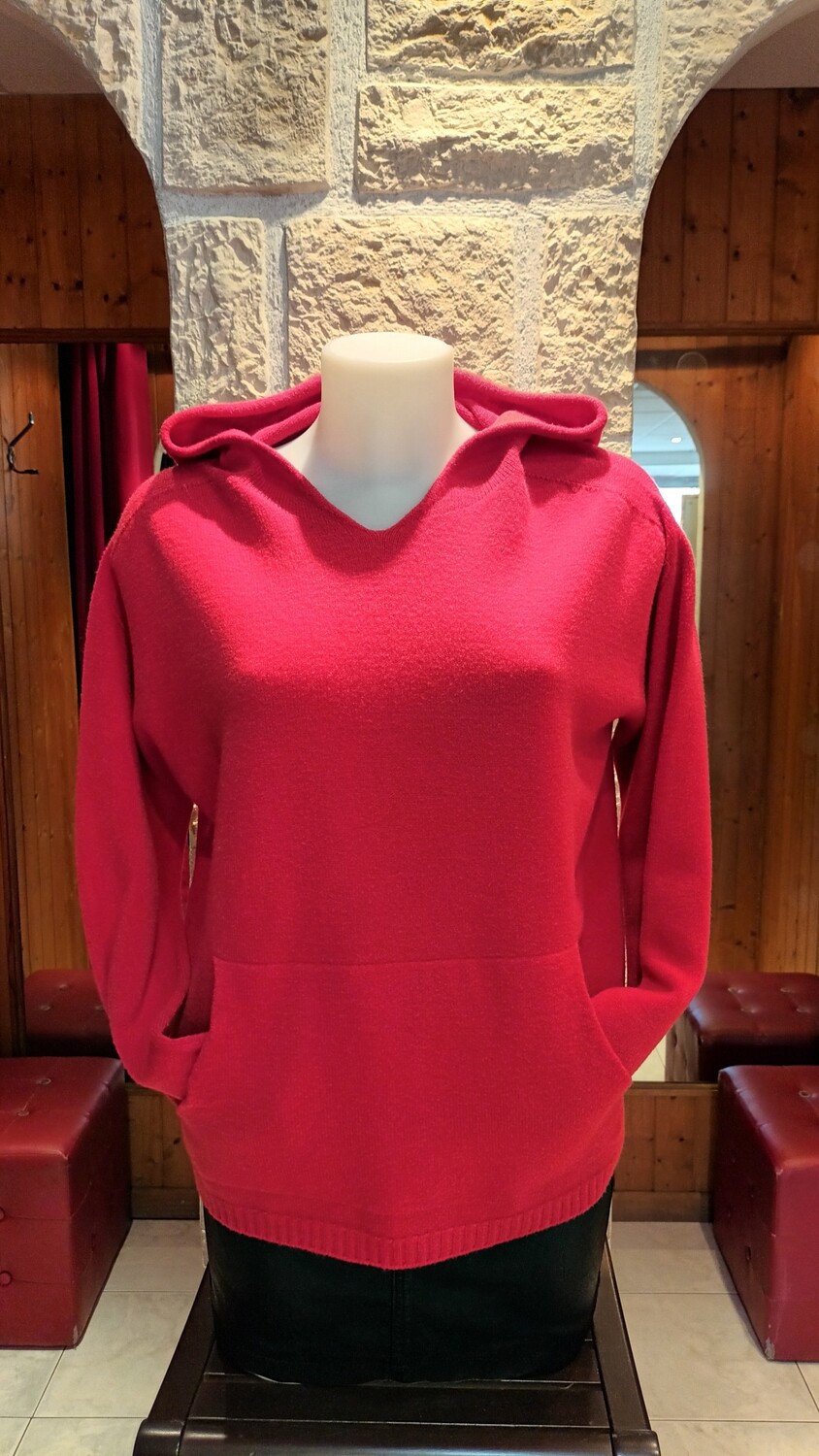Sweat à capuche rouge