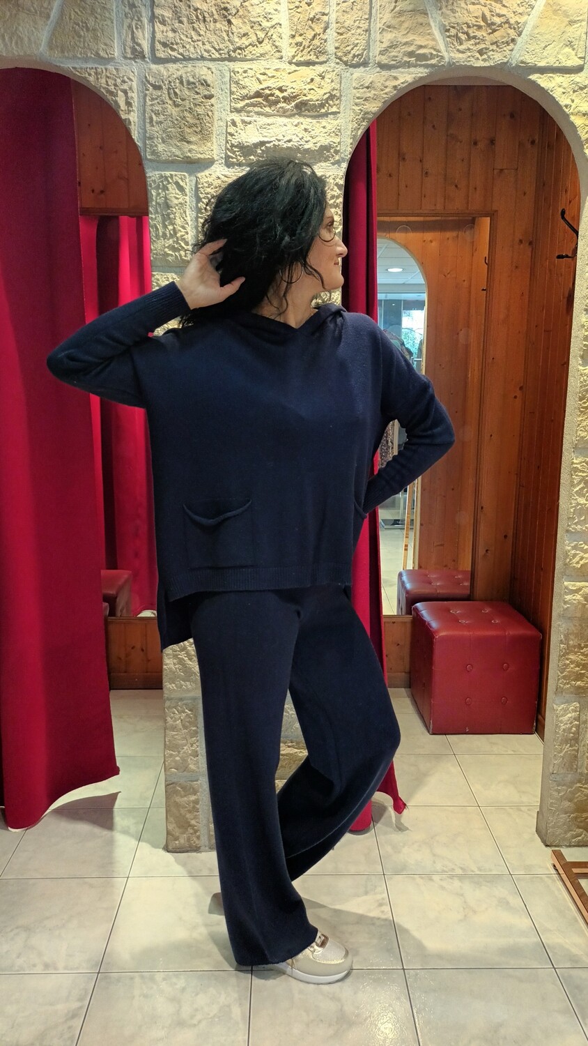 Ensemble cocooning Teddy bleu marine 
