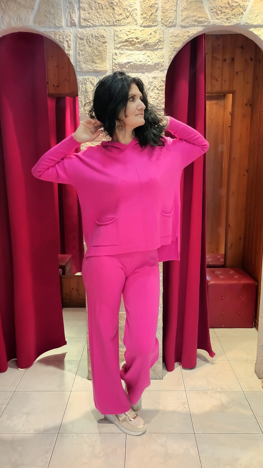 Ensemble cocooning Teddy fuchsia 