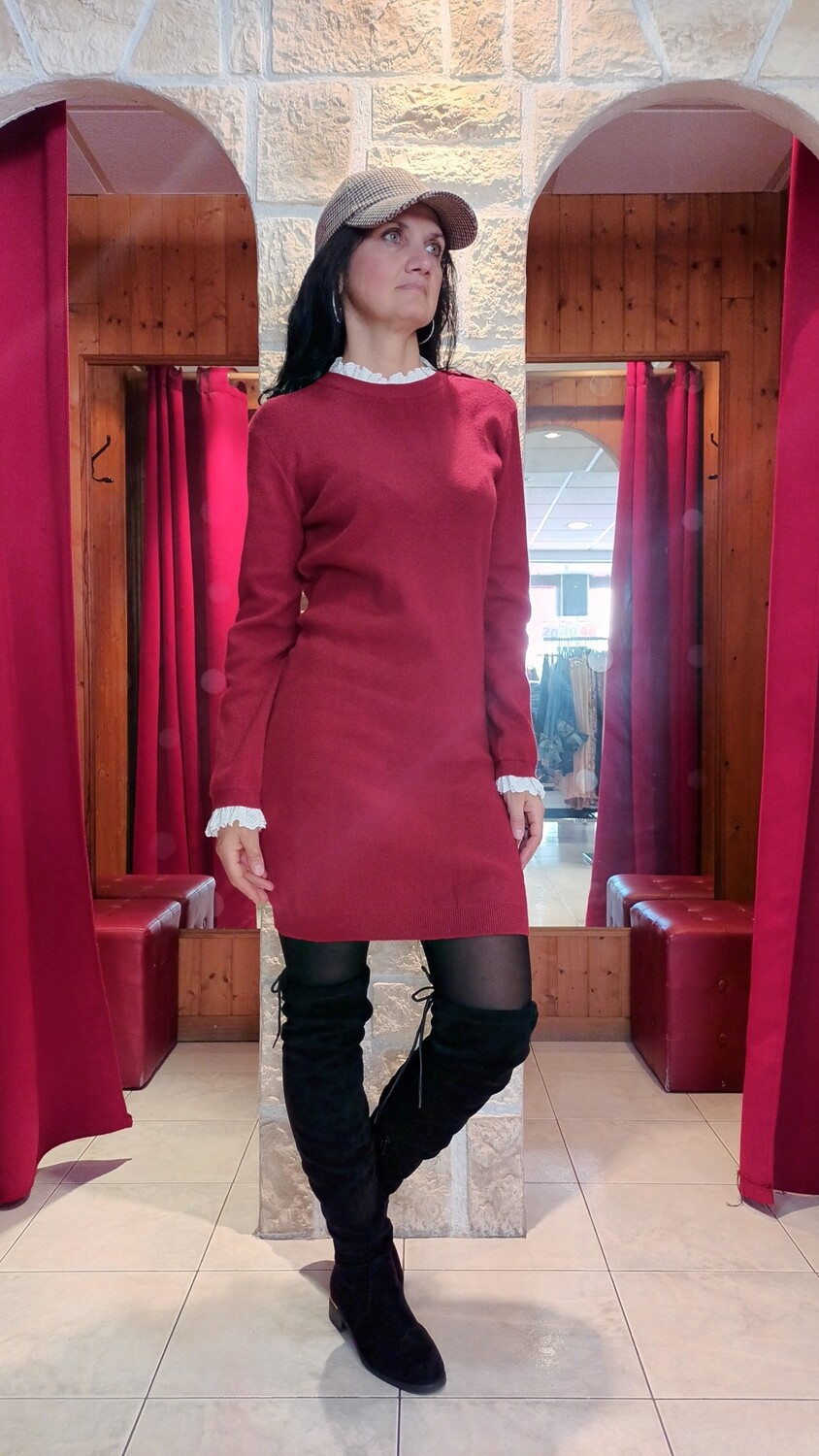 Robe pull Greta brique 