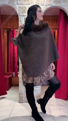Poncho bouclette choco