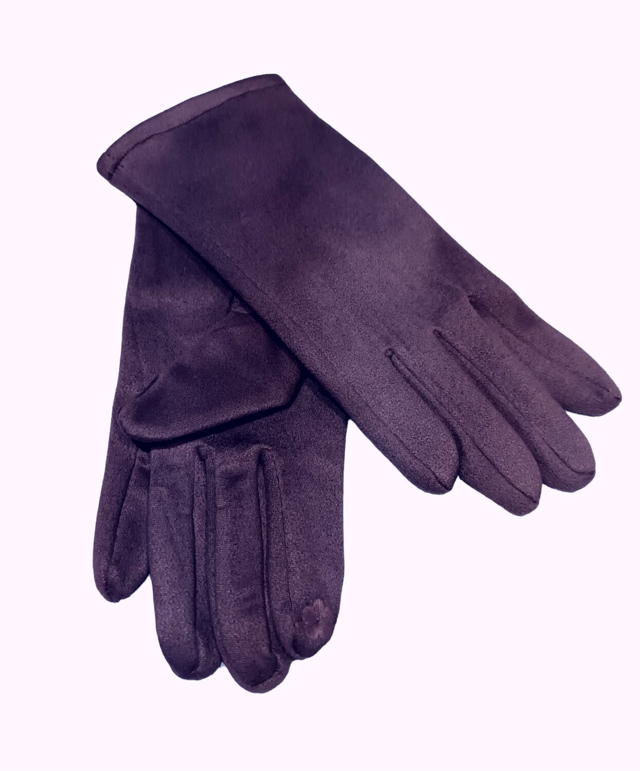 Gants femme suédine mauve