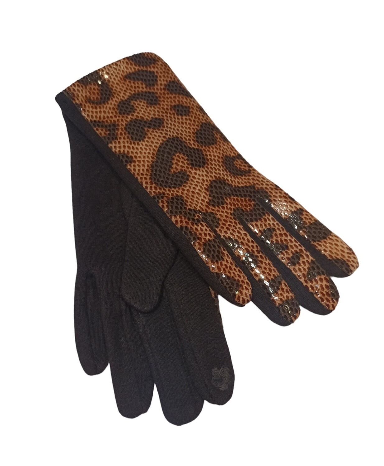 Gants femme léopard camel