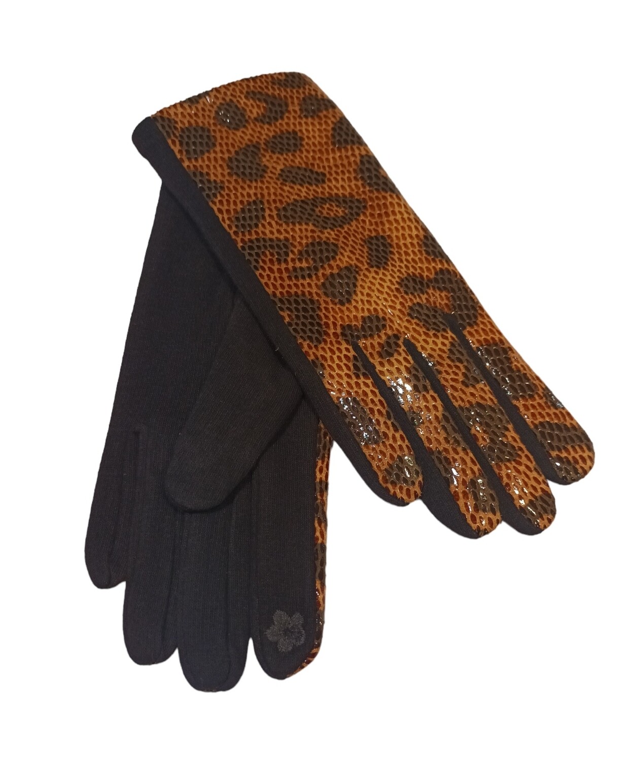 Gants femme léopard caramel 