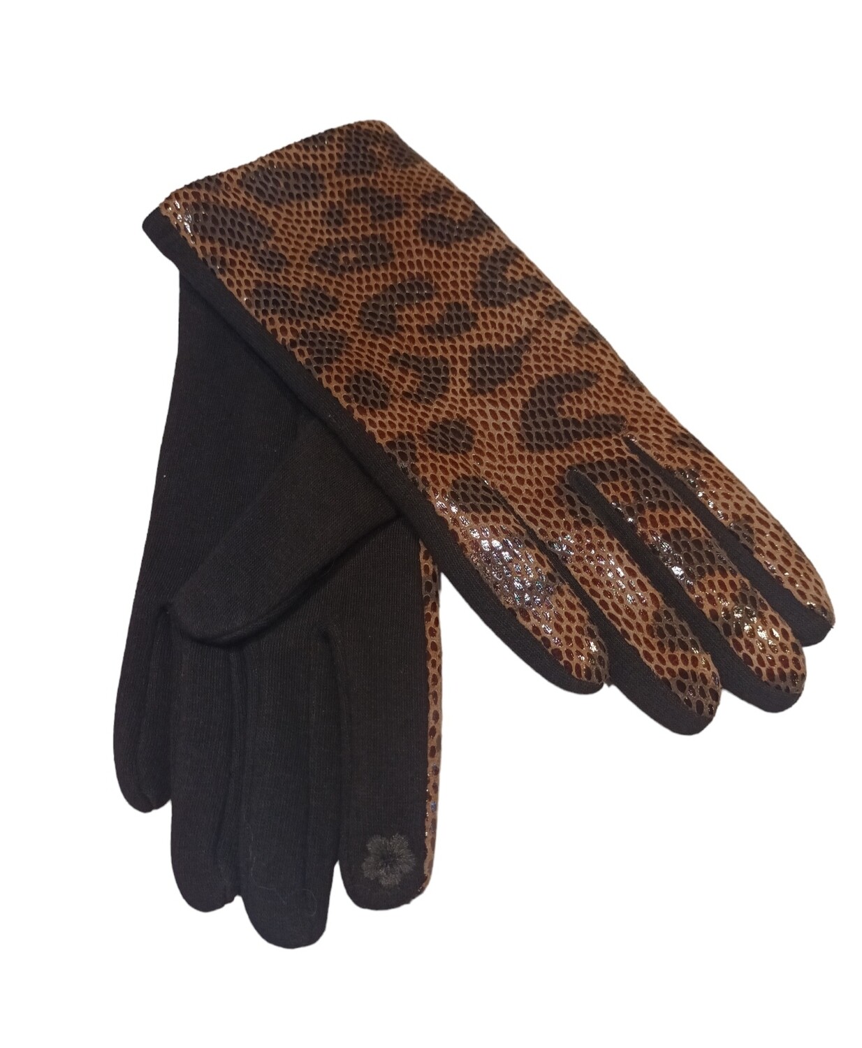 Gants femme léopard taupe