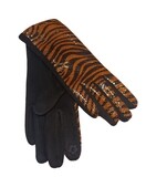 Gants femme zebre caramel 