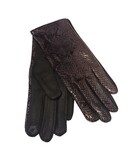 Gants femme reptile noir 