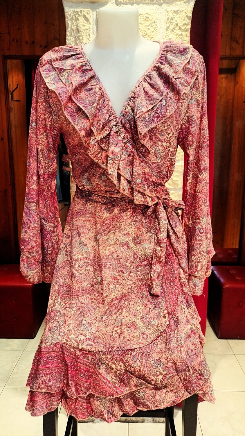 Robe portefeuille rose