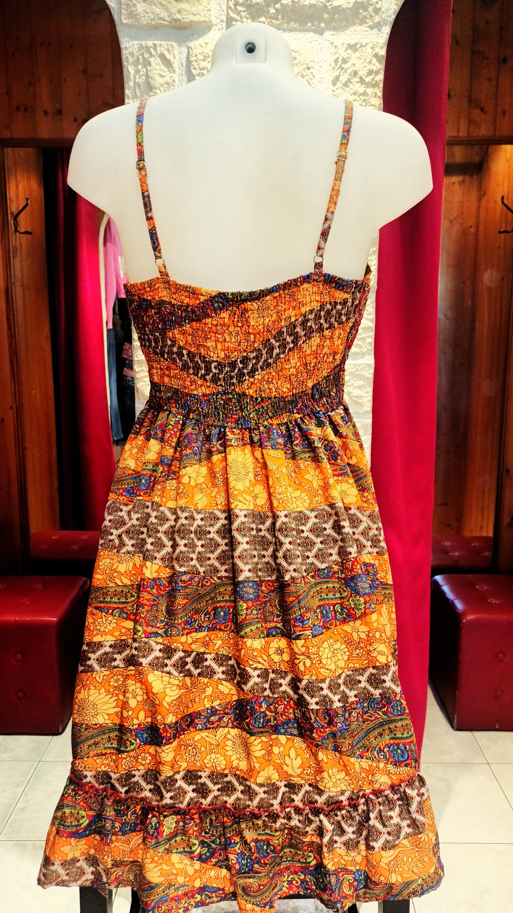 Robe bohème Chris imprimé orange