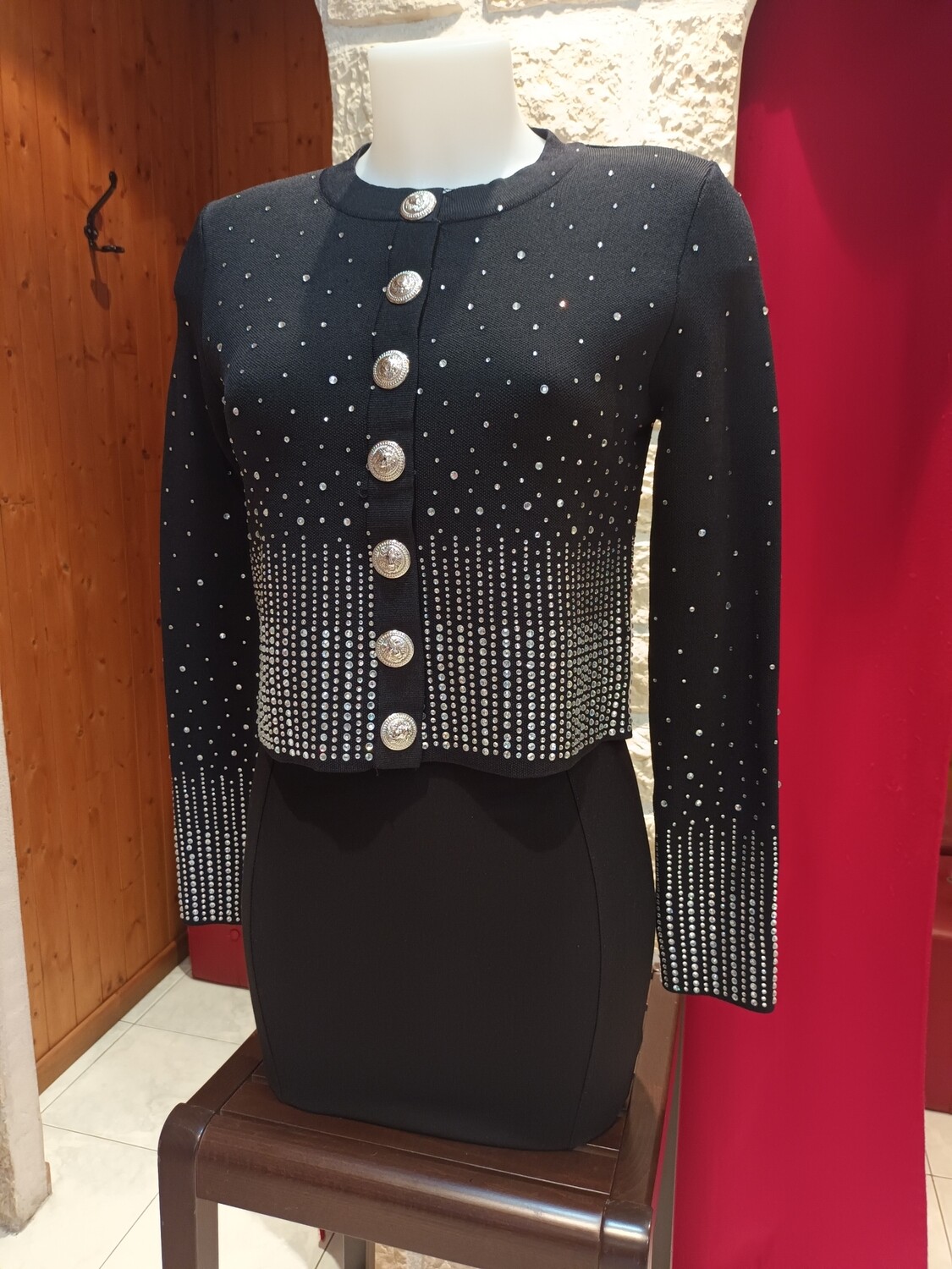 Veste Glam strass noir