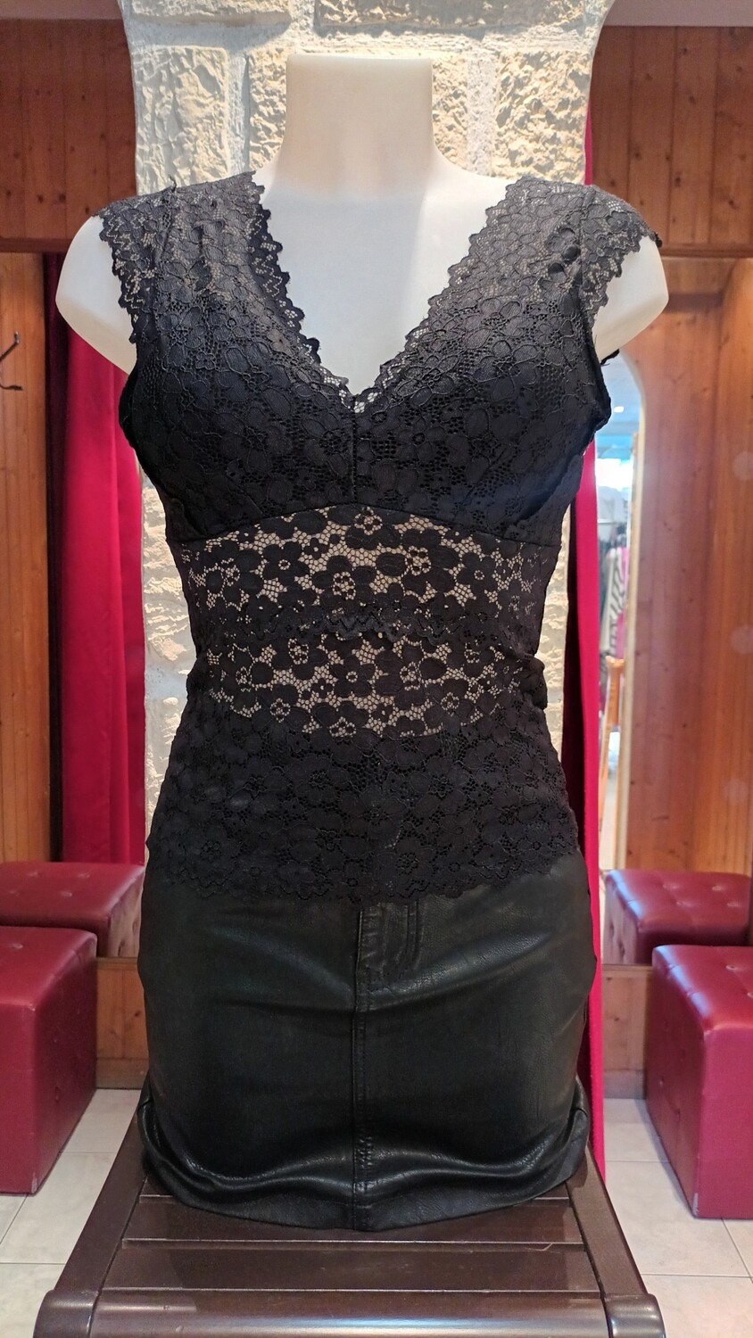 Top bustier dentelle noir