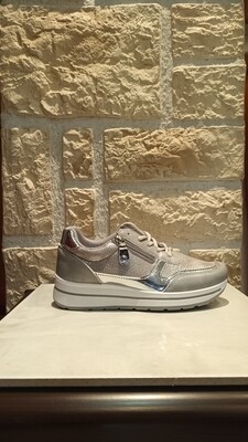 Baskets zip argenté