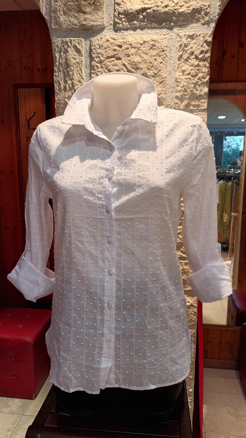 Chemise Plumetis en coton blanc