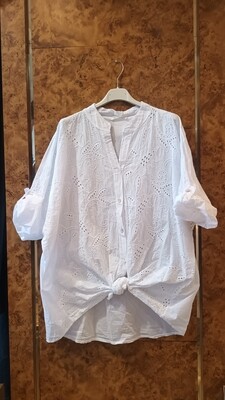 Tunique broderie anglaise blanche
