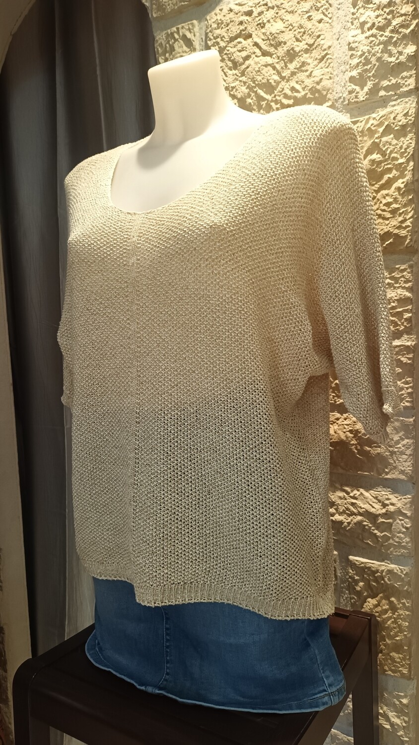 Tricot chauve-souris beige