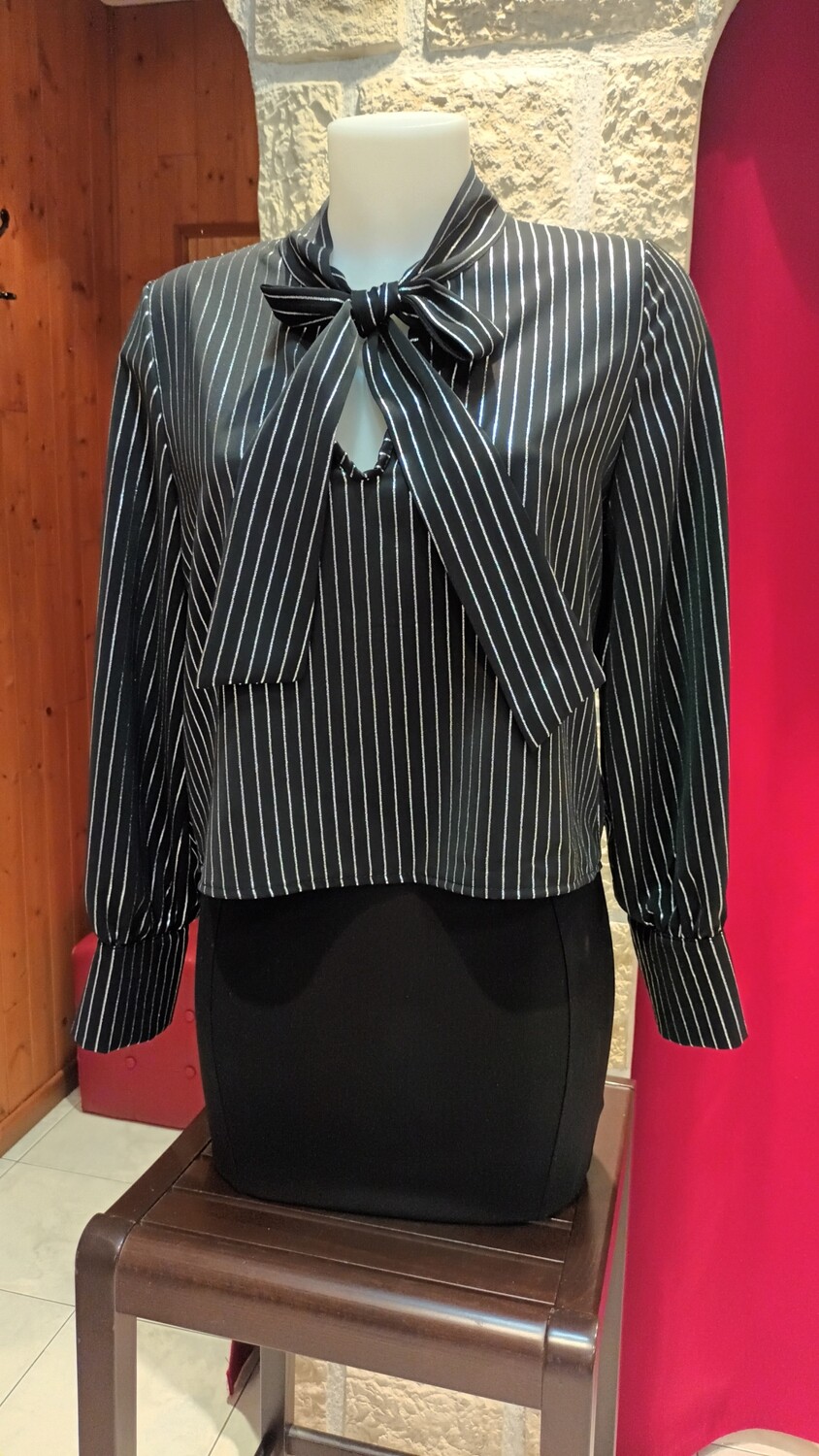 Blouse rayures noir
