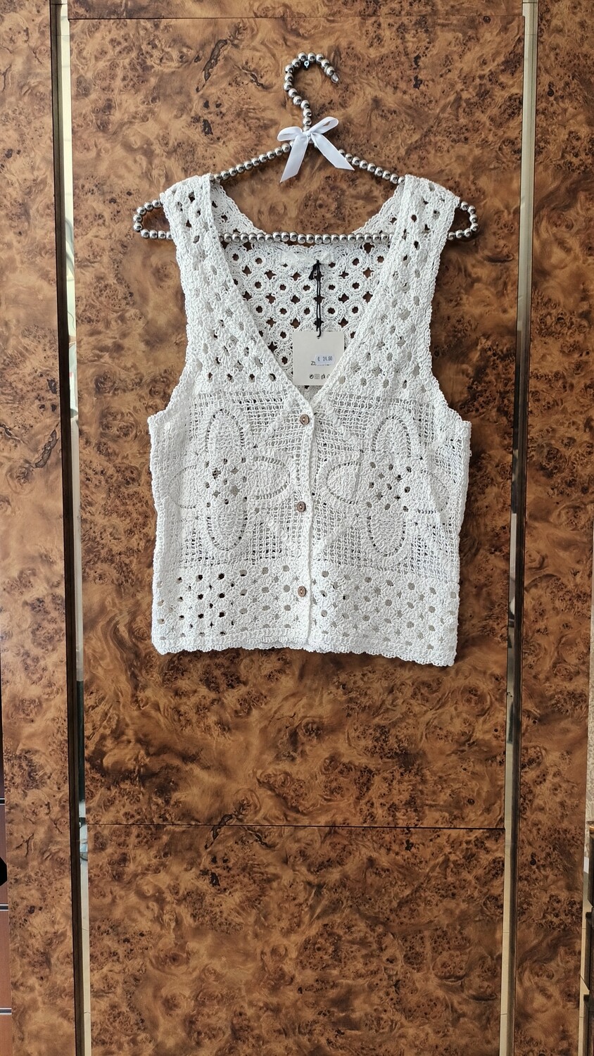 Veston crochet blanc cassé 