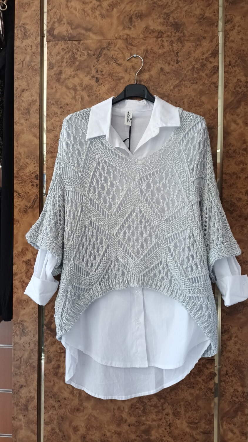 Pull à maille lurex argenté 