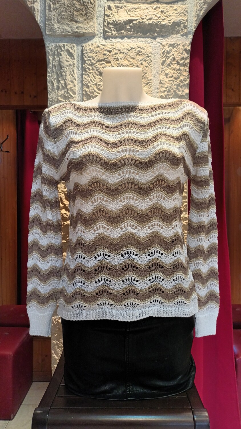 Tricot à maille taupe 