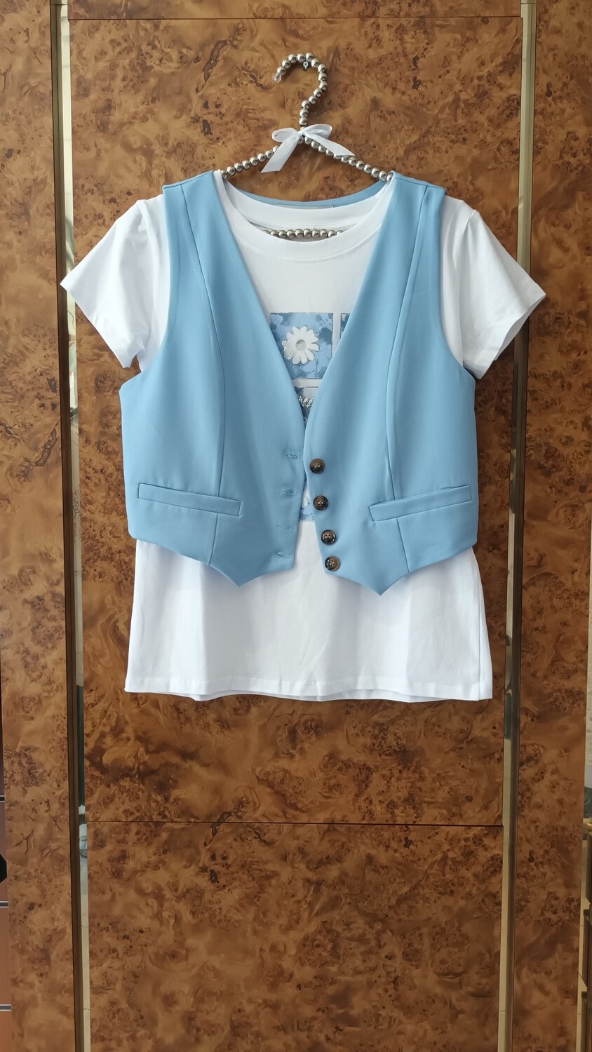 Gilet costume bleu ciel