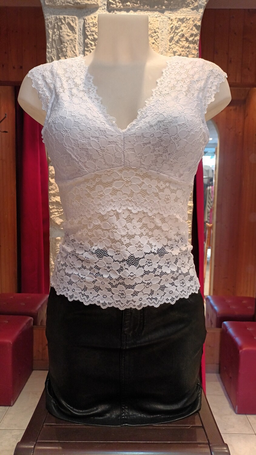 Top bustier dentelle blanc