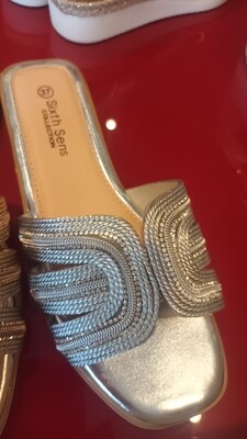 Mules strass argent