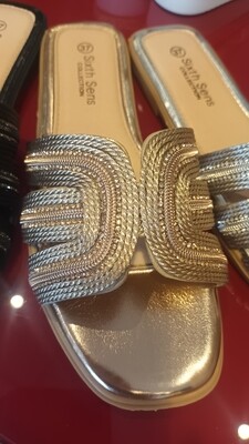 Mules strass champagne 