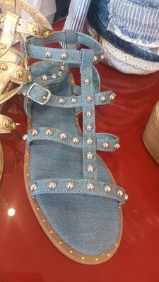 Spartiates à clous jean