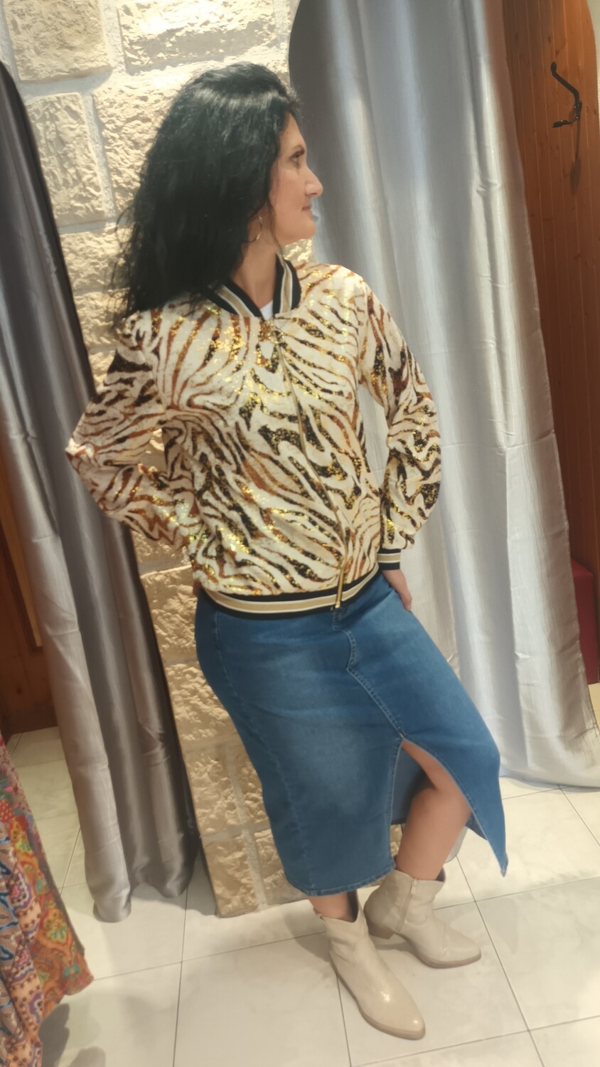 Veste bomber zébré kaki