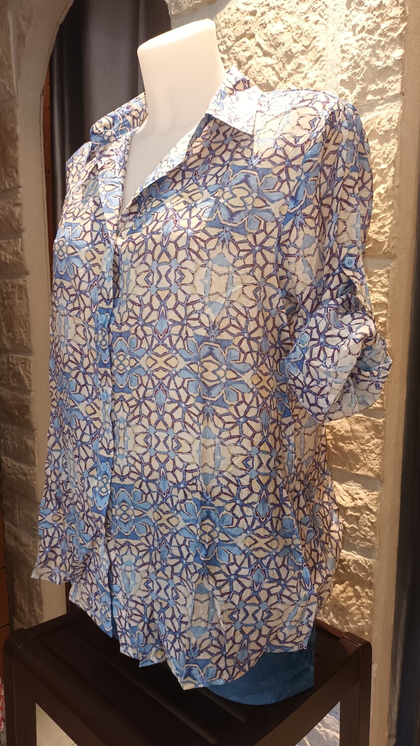 Chemise Motifs dégradés bleu