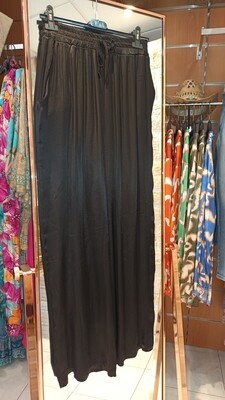 Pantalon satiné uni noir