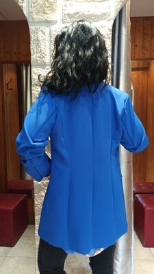 Veste blazer long bleu royal 