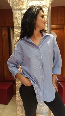 Chemise à rayures bleu