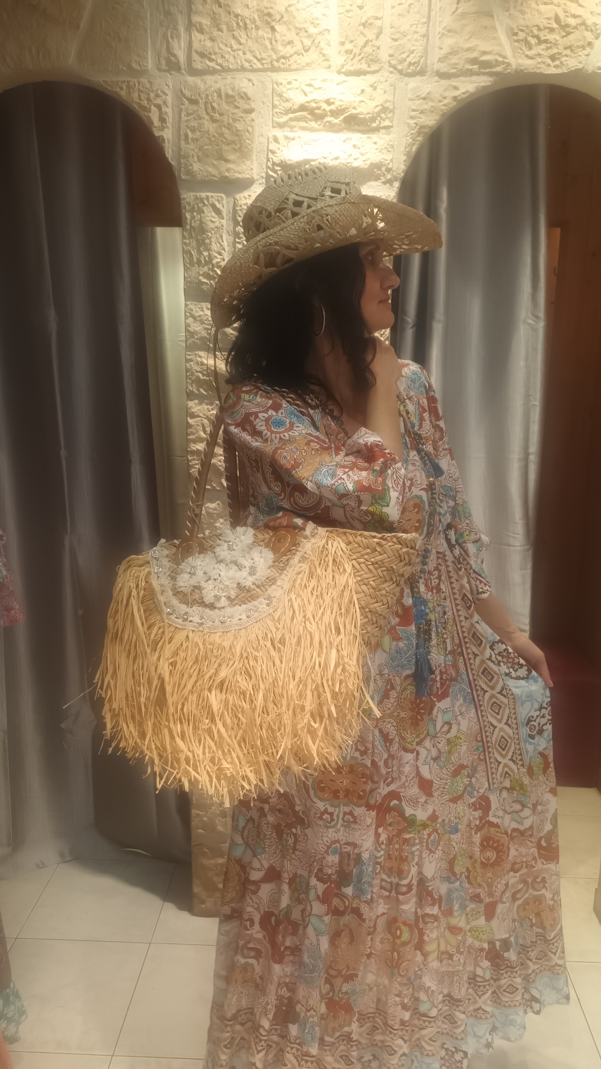 Robe longue Happy beige 