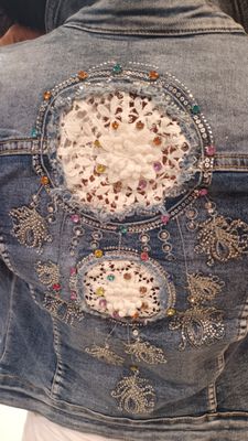Veste jean denim capteur de rêves
