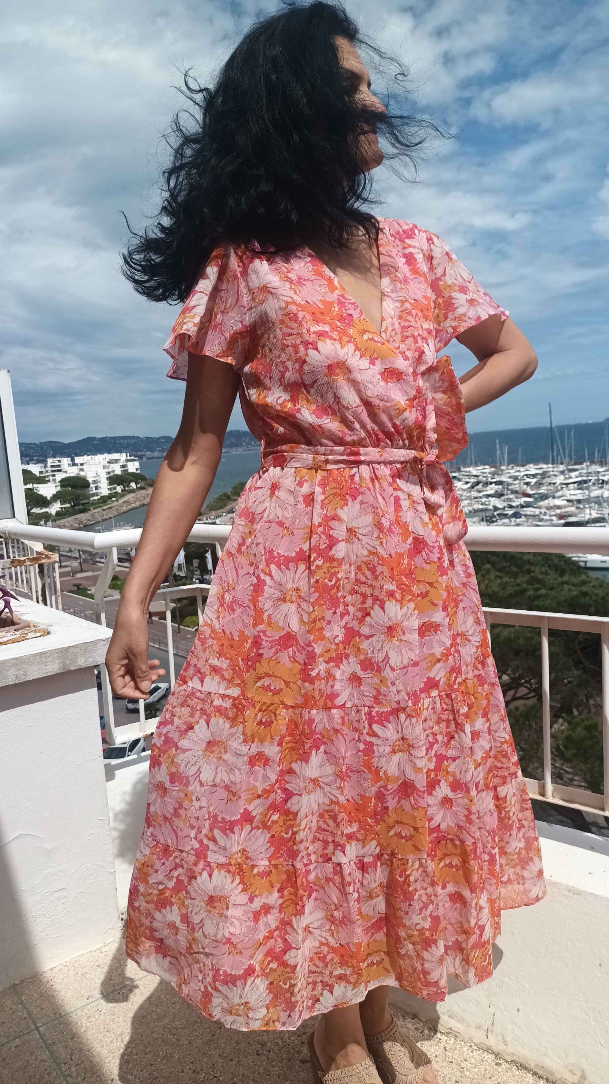 Robe Printemps fleuri rouge