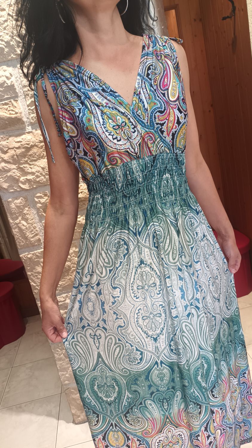 Robe Mira sans manches vert